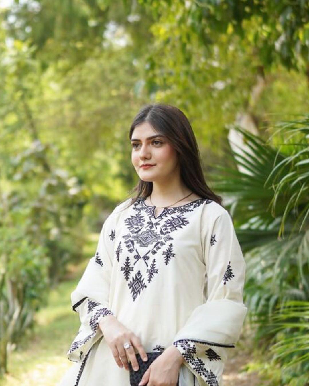 JUNA LAWN EMB 3PC STITCHED FOR GIRLS