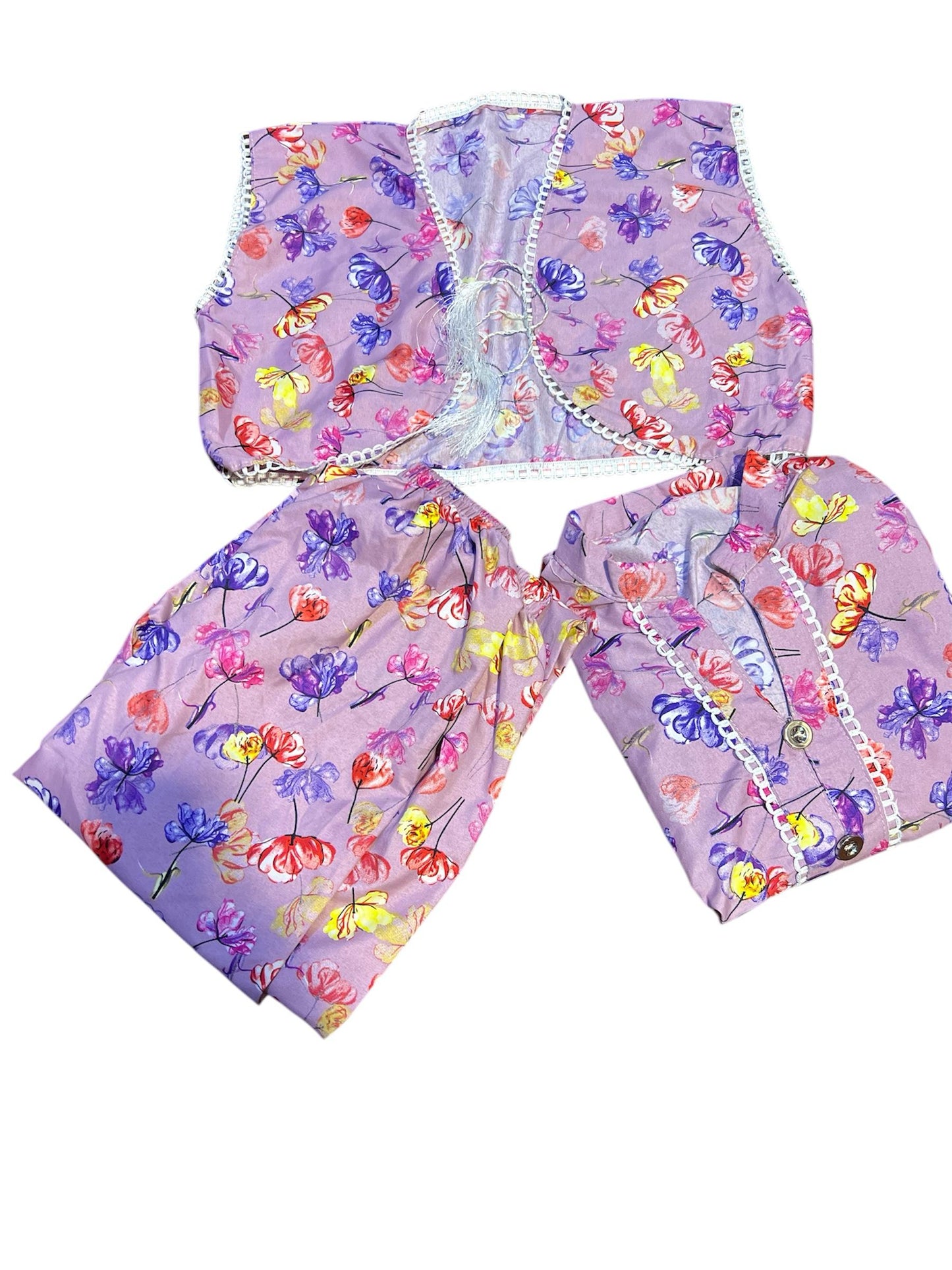 Classic Jacket Style Three-Piece Dress  Stitched  For girls