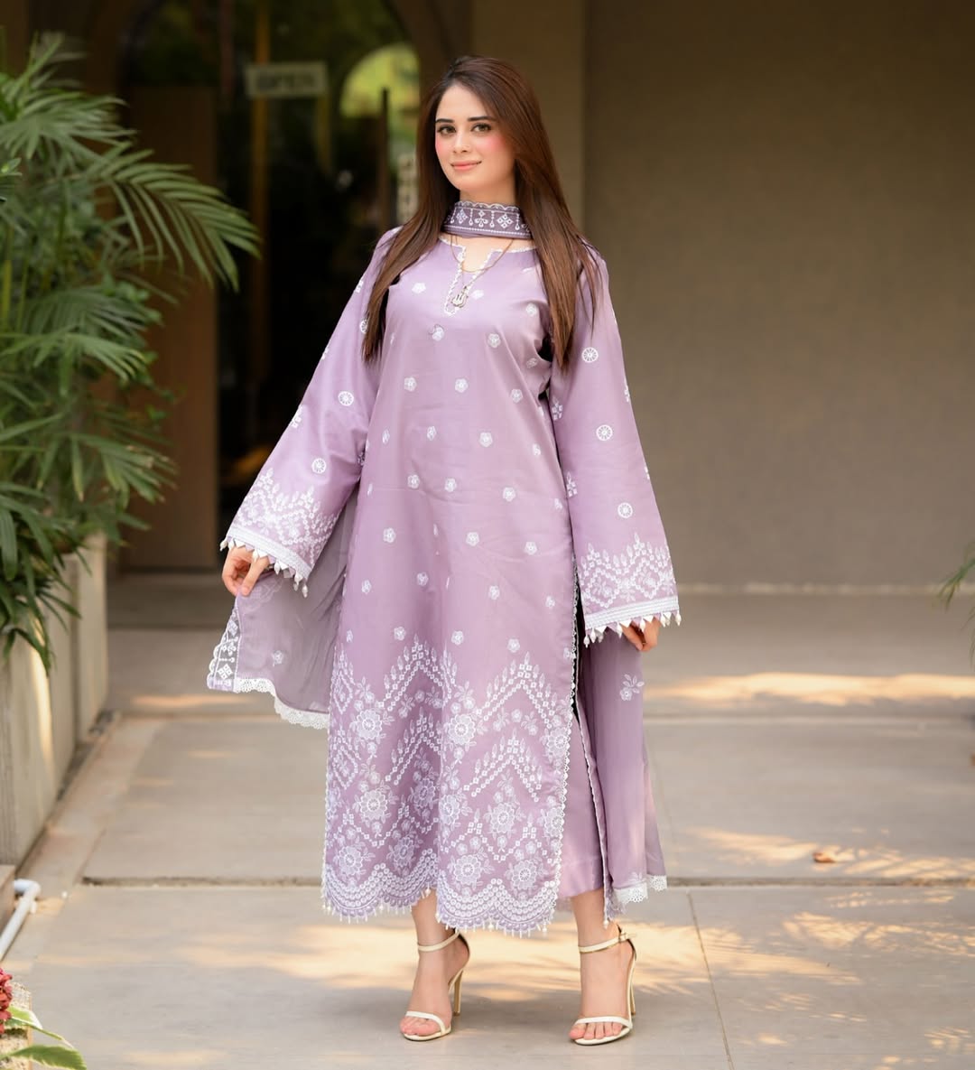 FULL EMB LAWN 3PC STITCHED FOR GIRLS