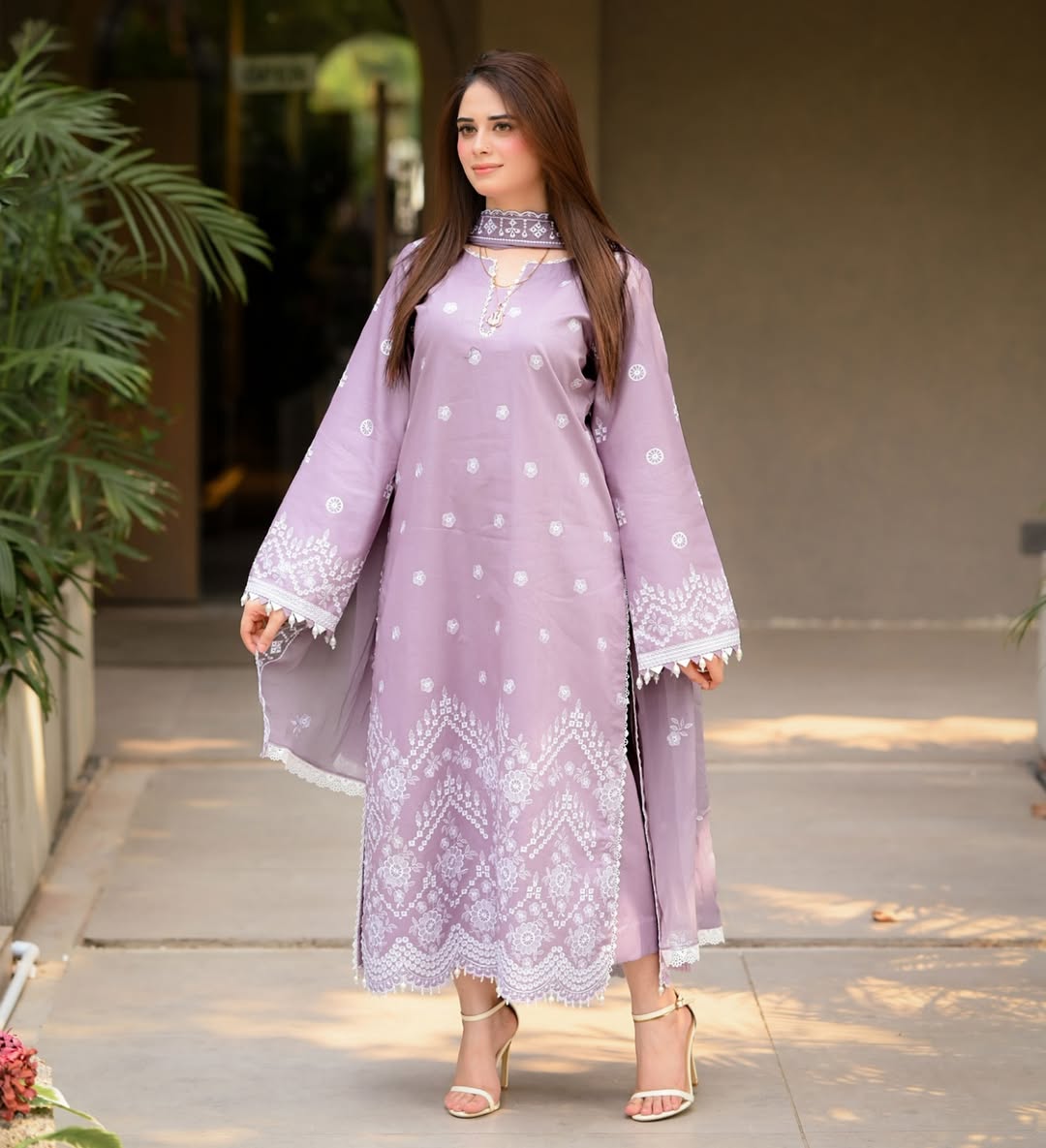 FULL EMB LAWN 3PC STITCHED FOR GIRLS