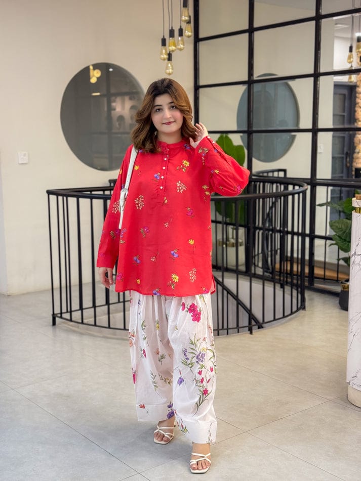 FLORAL BENZY (FARSHI) CO-ORD SET STITCHED