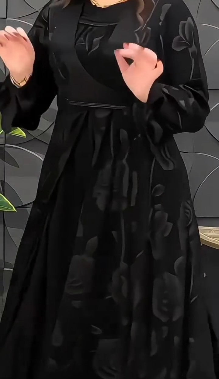 BLACK LONG DRESS STITCHED FOR GIRLS